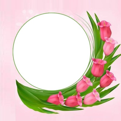 florecillas rosadas. Photo frame effect