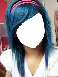 cabelo azul Fotomontage