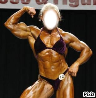 Lady bodybuilder Fotomontažas