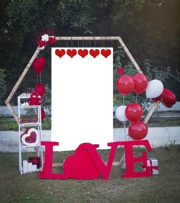 love, marco San valentín. Fotomontage