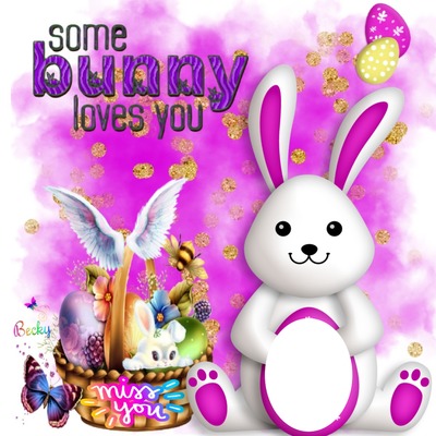 some bunny loves you Photo frame effect