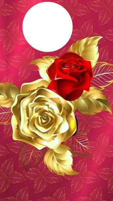 GOLD N RED ROSE Photomontage