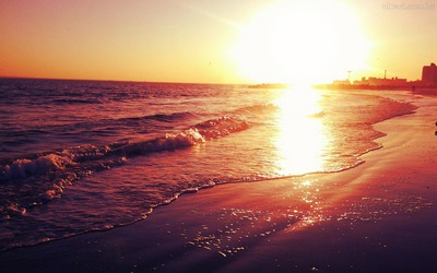 sunset beach Photomontage