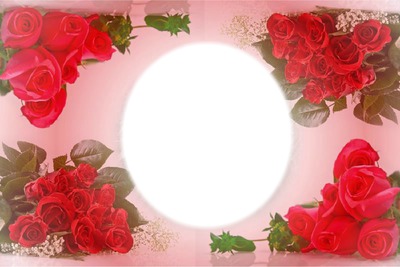 cadre roses rouge Fotomontažas