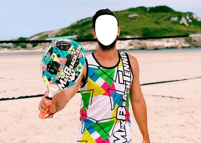 beach tennis Photo frame effect