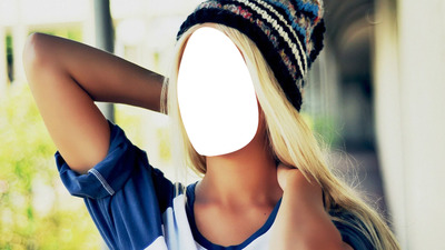 Hat Blonde Girl Fotomontāža