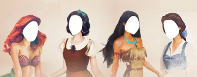 4 princesses disney Fotomontaggio