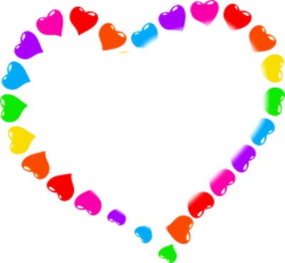 coração dividido arco iris