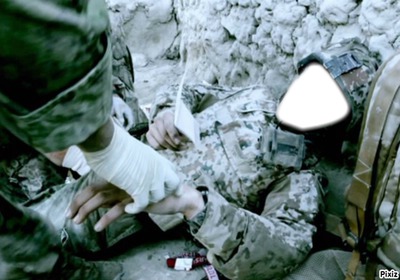 Soldat bléssé Photo frame effect
