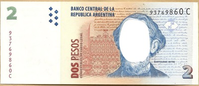 pesos argentinos Fotomontagem