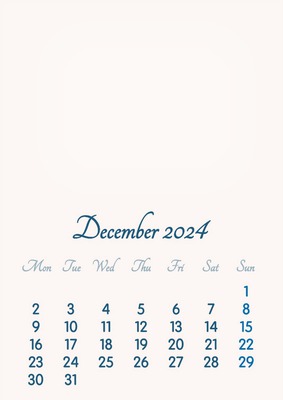 December 2024 // 2019 to 2046 // VIP Calendar // Basic Color // English Fotomontaż