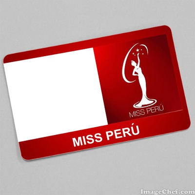 Miss Peru card Photo frame effect