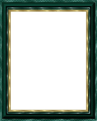 cadre vert et dorure Photo frame effect