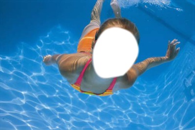 niña nadando Fotomontáž