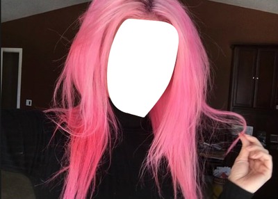 hair pink フォトモンタージュ