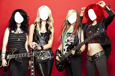 banda rock femenina Fotomontaža