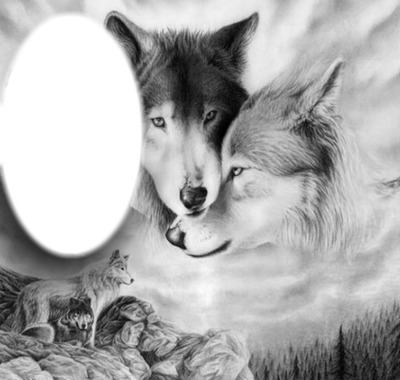 2 loups Fotomontaż