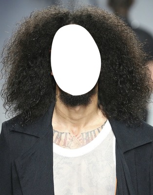 homme cheveux long Photomontage