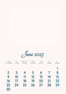 June 2025 // 2019 to 2046 // VIP Calendar // Basic Color // English