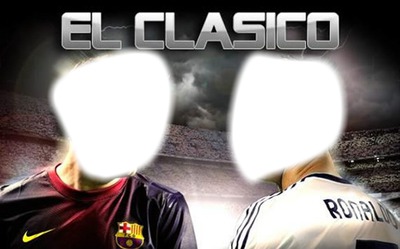 Clasico entre le Fc Barcelonne et le Réal de Madrid Fotomontage