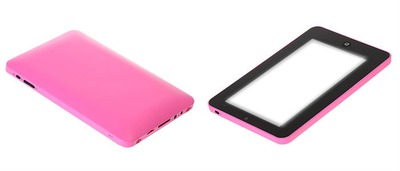 tablet rosa Fotomontaggio