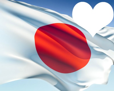Japan flag 3 Photo frame effect