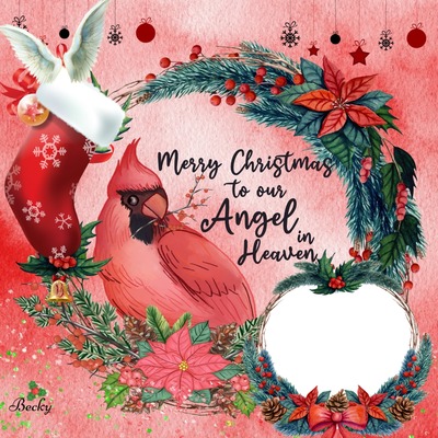 merry xmas to our angel Photo frame effect