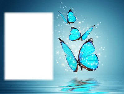 Papillons bleus Фотомонтаж