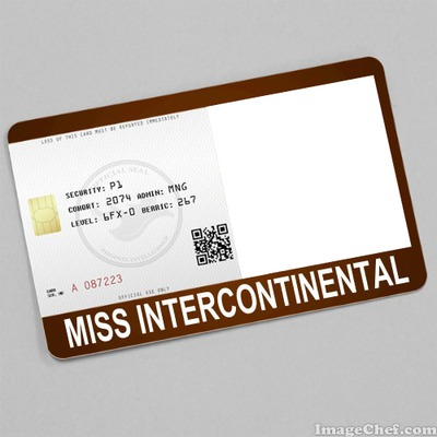 Miss Intercontinental Card Photo frame effect