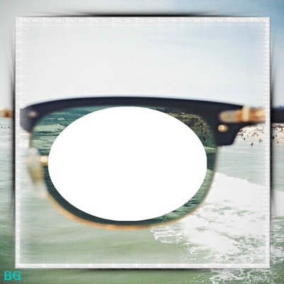 cadre fond de mer 1 photo dans une moitié de lunette Fotomontaggio