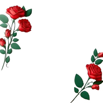 ramo de rosas rojas. Fotomontaggio