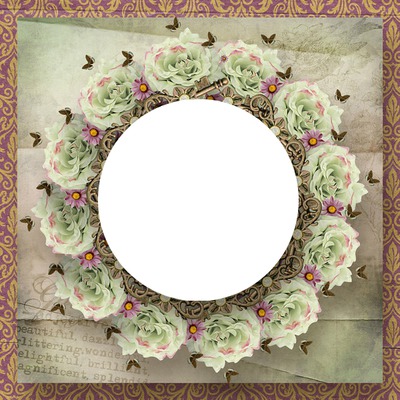 cadre fleurie romantique Фотомонтажа