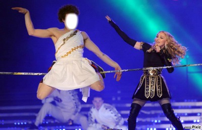 Visage danseur avec Madonna Фотомонтажа