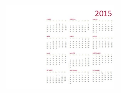 calendario 2015 Фотомонтажа