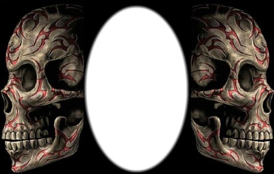 double skull Photo frame effect