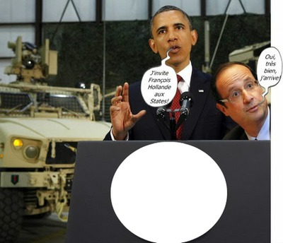 François Hollande et Barack Obama Valokuvamontaasi