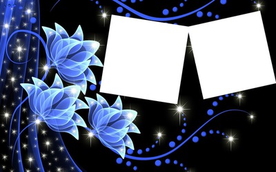 flores azules Fotomontagem