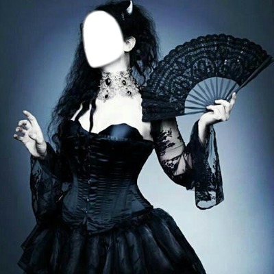 femme ange noir Fotomontasje
