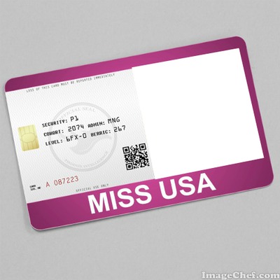 Miss USA Card Fotomontaż