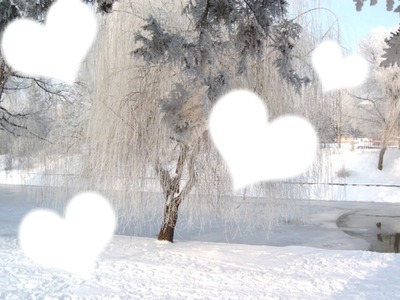 Cadre coeur d'hiver Valokuvamontaasi