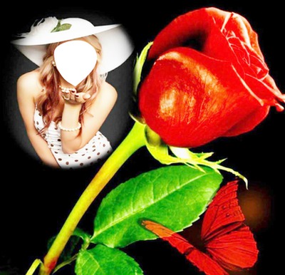 un beso y una flor Montaje fotografico