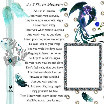 as i sit in heaven Photo frame effect