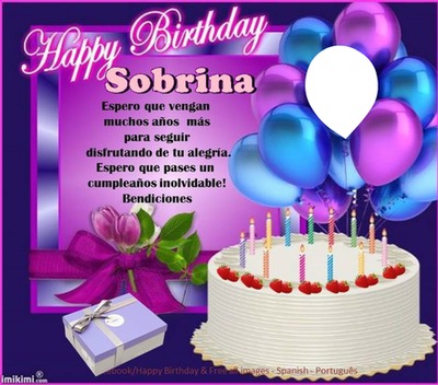 feliz cumple sobrina Valokuvamontaasi