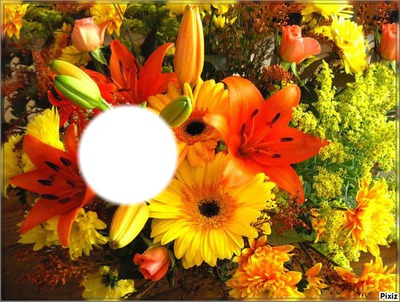 *fleurs * Photo frame effect