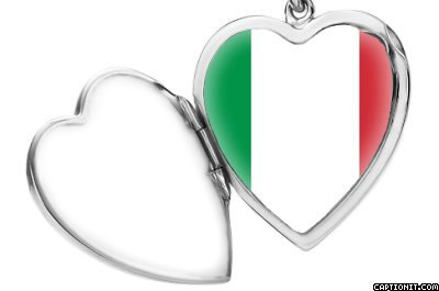 ITALY FLAG LOCKET Photo frame effect