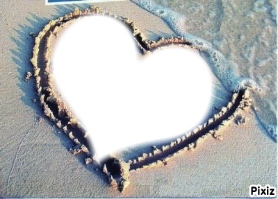coeur dans le sable Fotomontage
