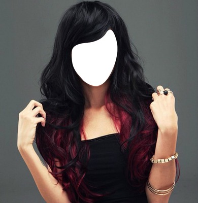 cheveux noir Photomontage