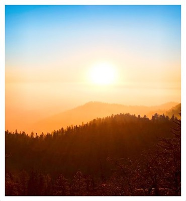 coucher de soleil à la montagne Fotomontáž