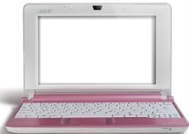Laptop Rosada Photo frame effect