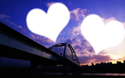 amor en corazones Fotomontage